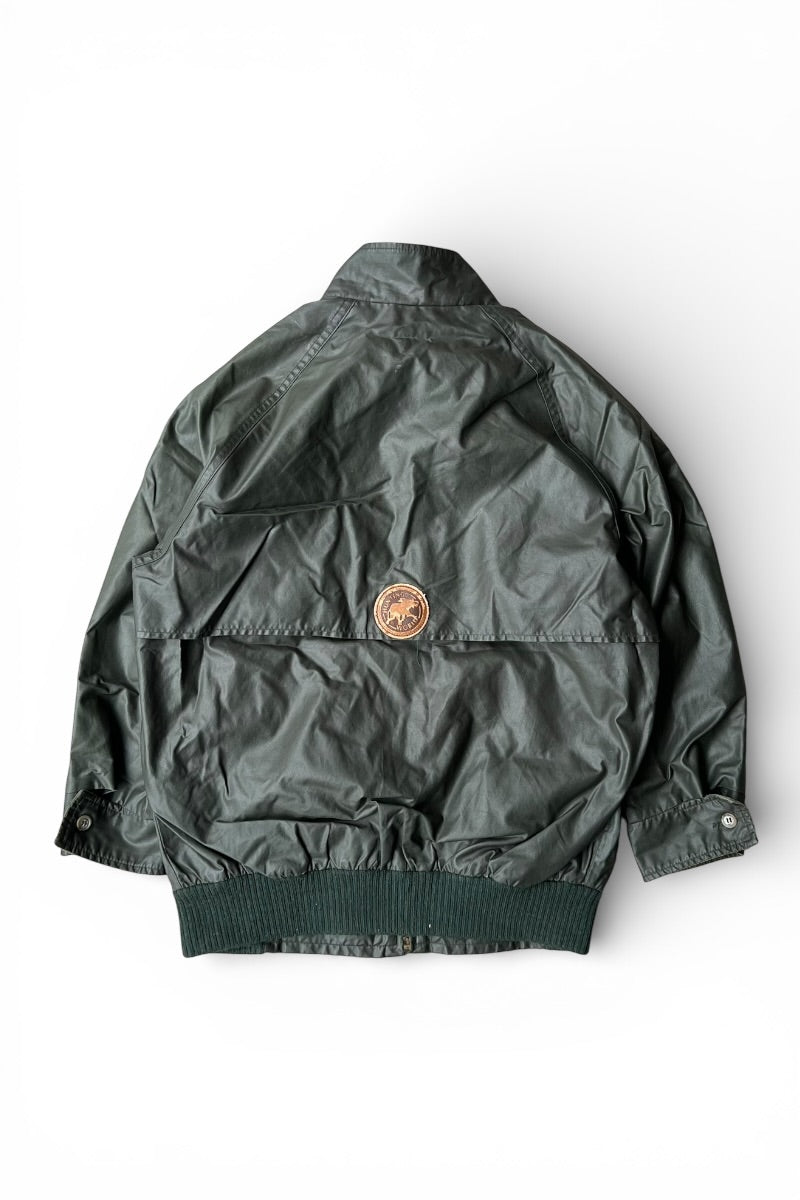 MADE IN USA 70'S COATED NYLON JACKET / KHAKI [SIZE: S USED]