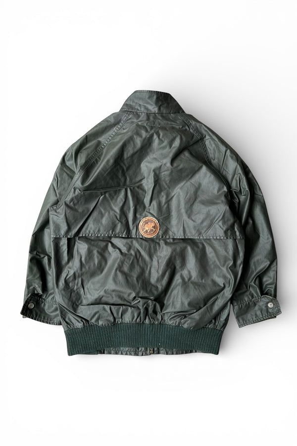 MADE IN USA 70'S COATED NYLON JACKET / KHAKI [SIZE: S USED]