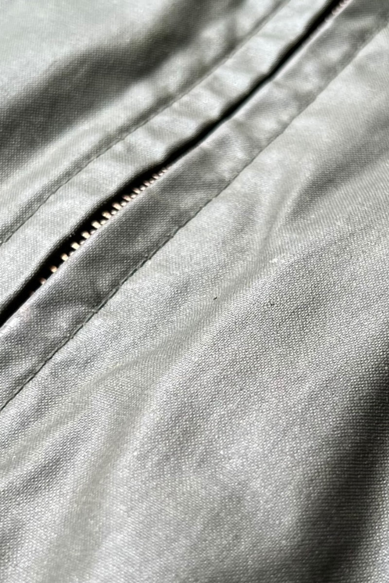 MADE IN USA 70'S COATED NYLON JACKET / KHAKI [SIZE: S USED]
