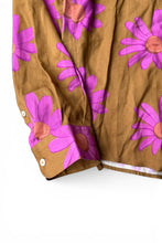 画像をギャラリービューアに読み込む, MADE IN PORTUGAL L/S FLOWER VISCOSE SHIRT / BROWN [SIZE: 46 USED]
