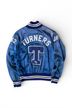 画像をギャラリービューアに読み込む, 60'S SATIN STADIUM JACKET / BLUE [SIZE: 38 USED]

