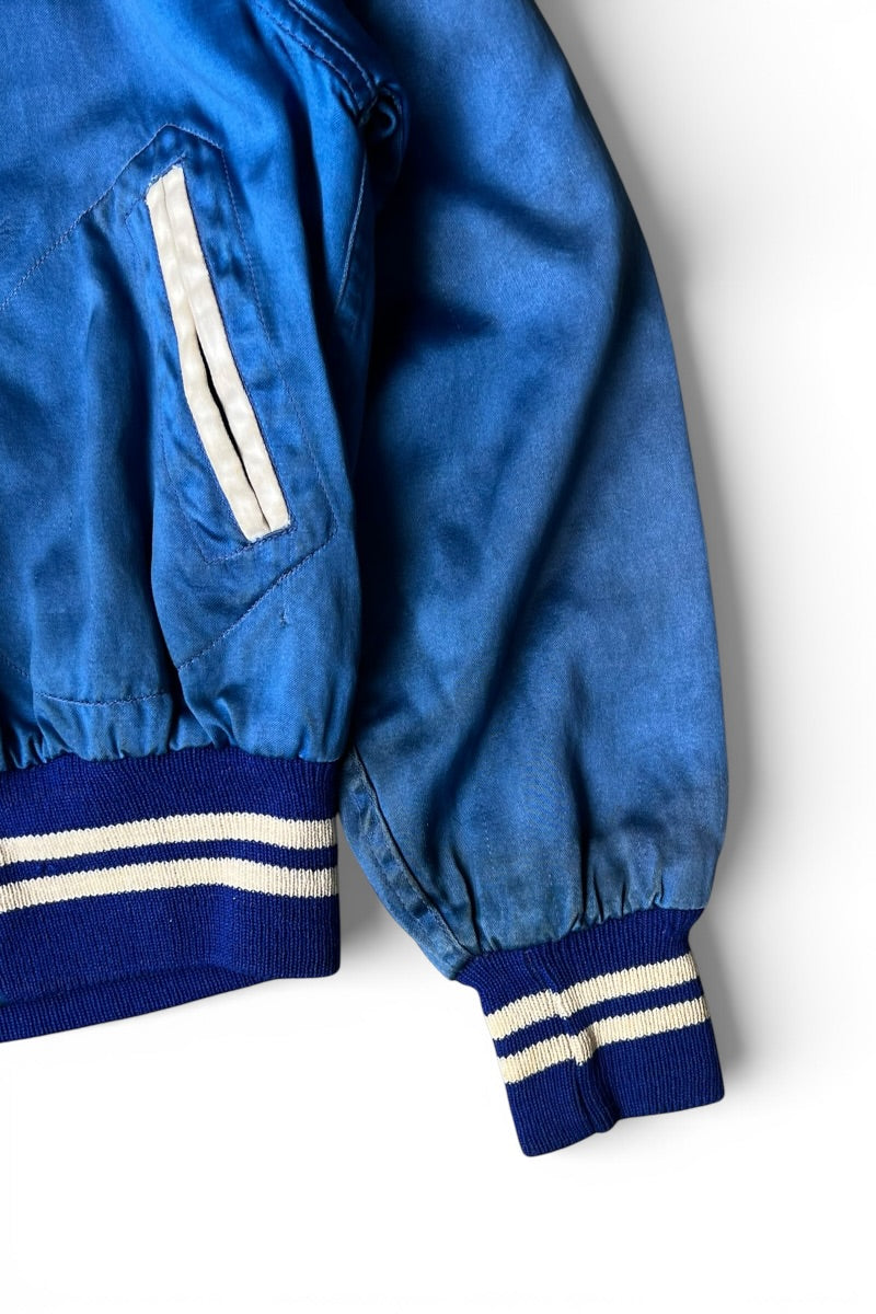 60'S SATIN STADIUM JACKET / BLUE [SIZE: 38 USED]