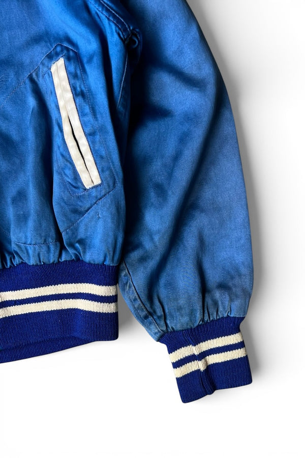 60'S SATIN STADIUM JACKET / BLUE [SIZE: 38 USED]