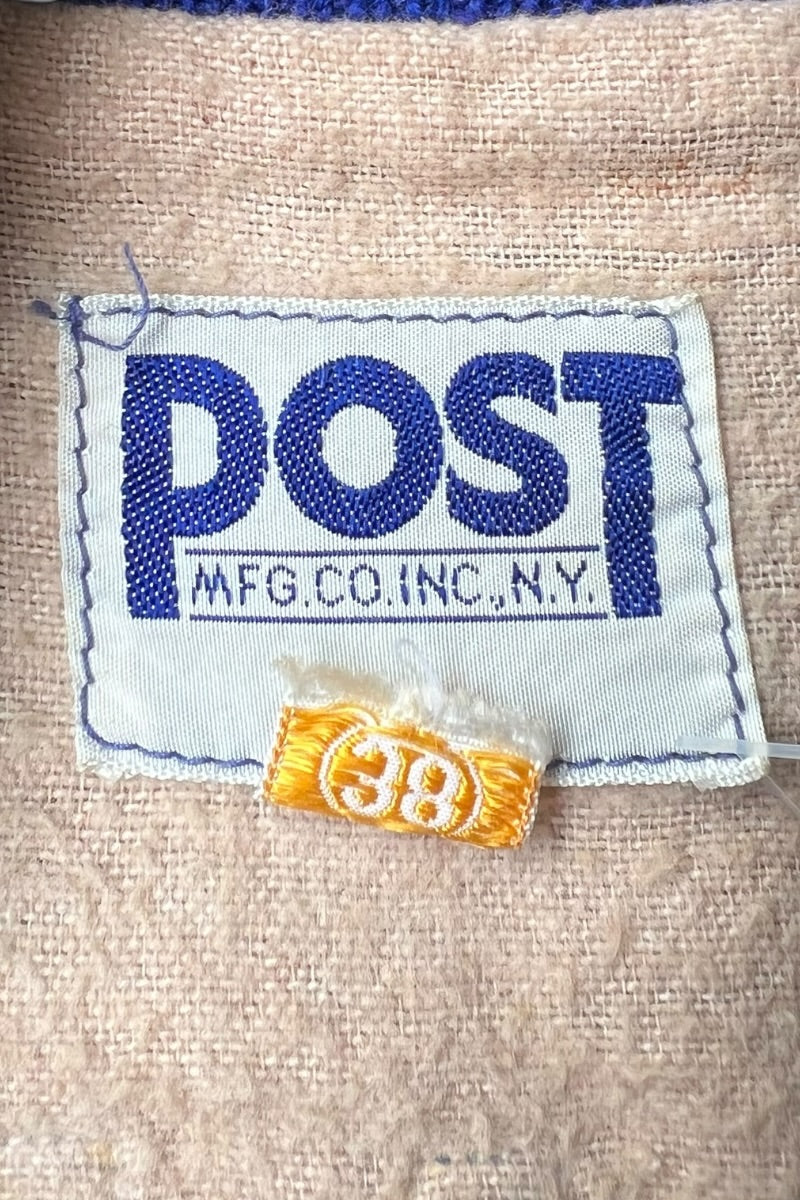 60'S SATIN STADIUM JACKET / BLUE [SIZE: 38 USED]