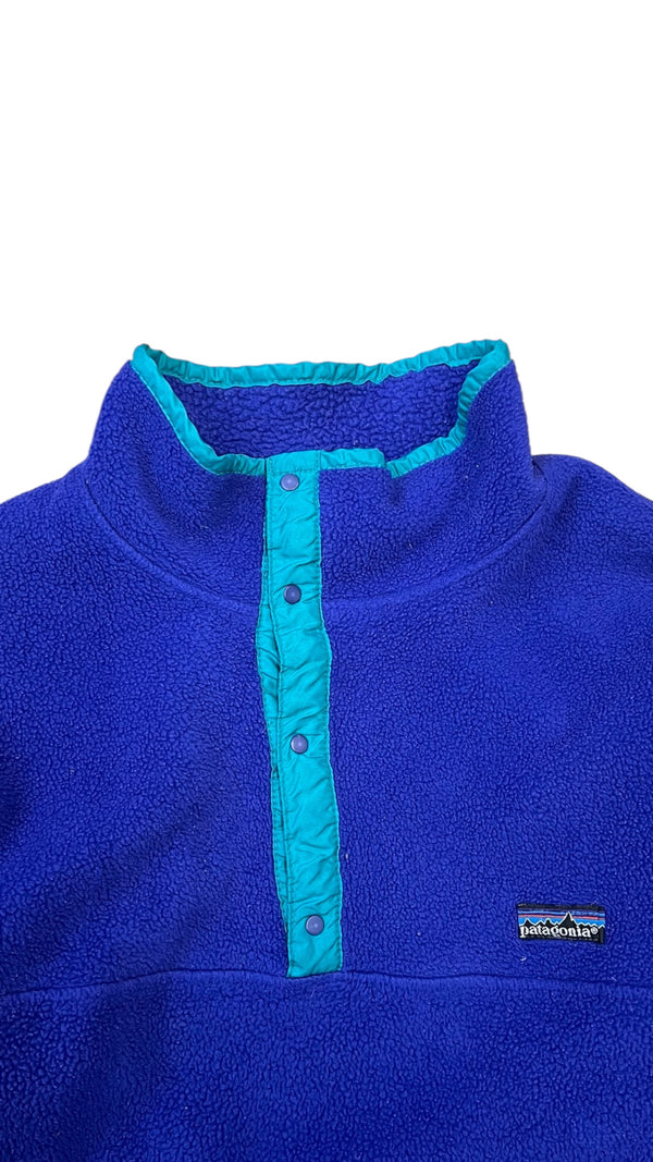 MADE IN USA 80'S SNAP-T FLEECE JACKET / BLUE [SIZE: XL USED]
