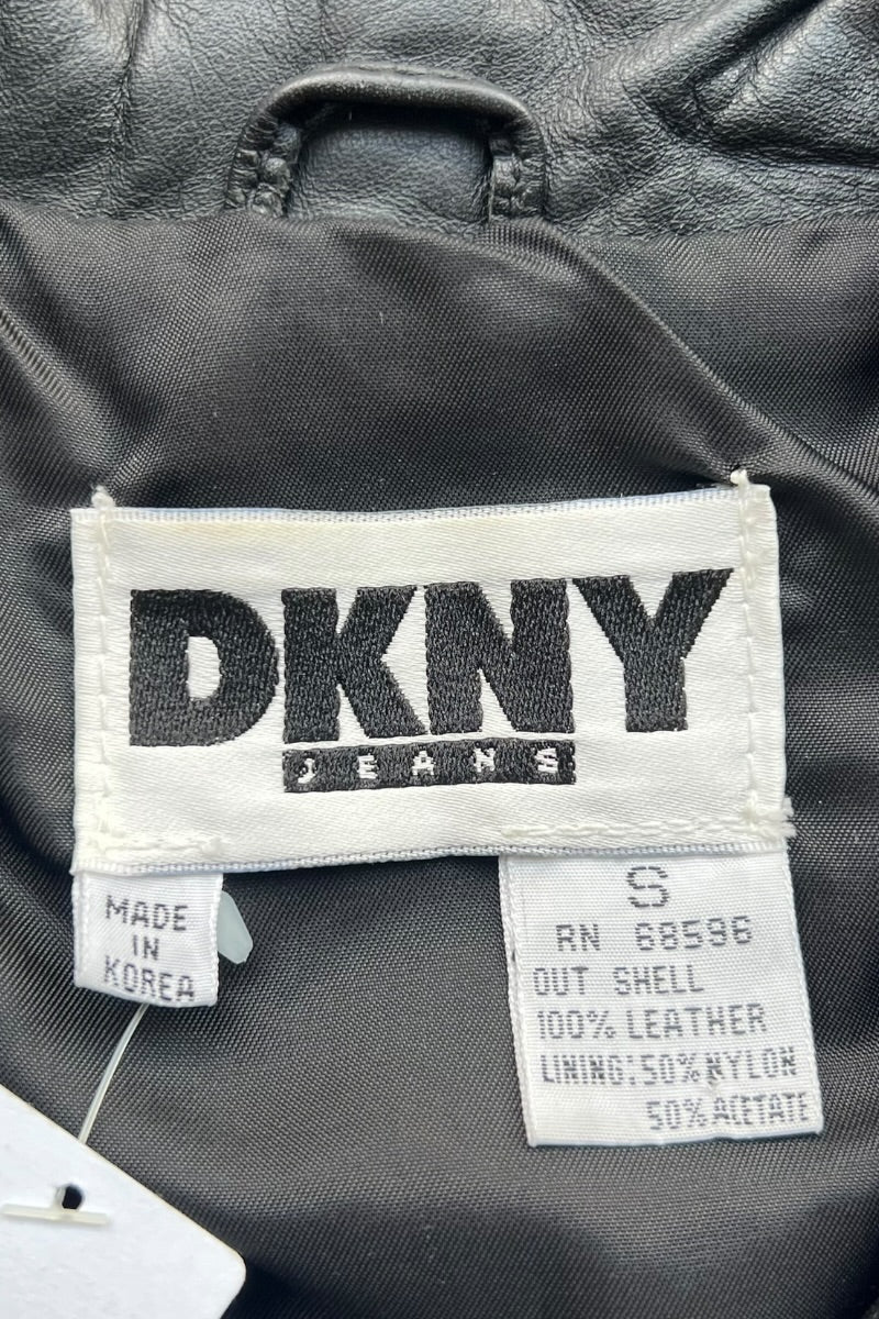 90'S LEATHER VEST / BLACK [SIZE: S USED]