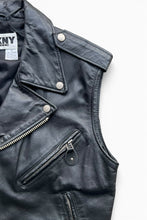 画像をギャラリービューアに読み込む, 90'S LEATHER VEST / BLACK [SIZE: S USED]
