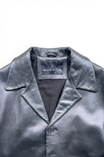 画像をギャラリービューアに読み込む, 90'S OPEN COLLAR BUTTON LEATHER COAT W/FLEECE LINER / BLACK [SIZE: L USED]
