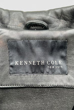 画像をギャラリービューアに読み込む, 90'S OPEN COLLAR BUTTON LEATHER COAT W/FLEECE LINER / BLACK [SIZE: L USED]
