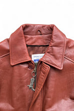 画像をギャラリービューアに読み込む, MADE IN USA 90'S ZIP UP LEATHER HALF COAT / BROWN [SIZE: L USED]
