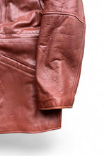 画像をギャラリービューアに読み込む, MADE IN USA 90'S ZIP UP LEATHER HALF COAT / BROWN [SIZE: L USED]
