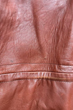 画像をギャラリービューアに読み込む, MADE IN USA 90'S ZIP UP LEATHER HALF COAT / BROWN [SIZE: L USED]
