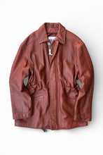 画像をギャラリービューアに読み込む, MADE IN USA 90'S ZIP UP LEATHER HALF COAT / BROWN [SIZE: L USED]

