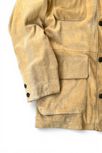 画像をギャラリービューアに読み込む, 98'S OPEN COLLAR NUBACK LEATHER COVERALL / BEIGE [SIZE: M USED]
