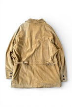 画像をギャラリービューアに読み込む, 98'S OPEN COLLAR NUBACK LEATHER COVERALL / BEIGE [SIZE: M USED]
