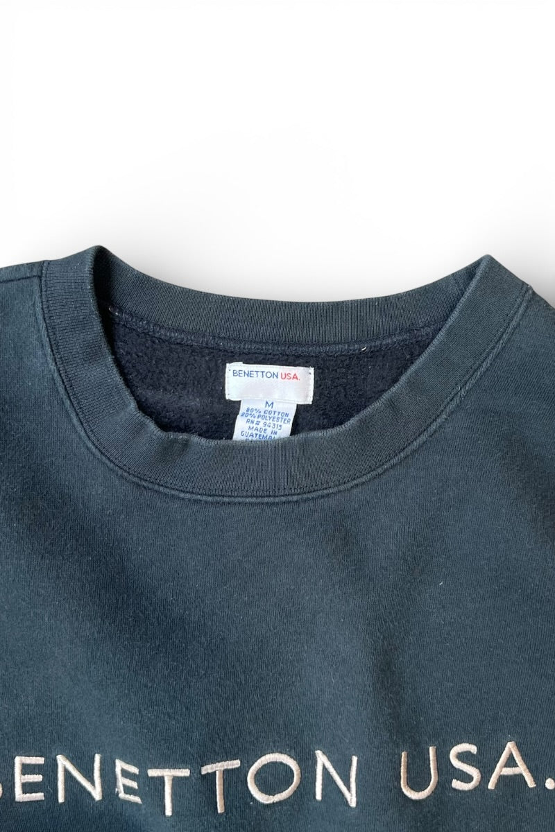 EMBROIDERY SWEATSHIRT / BLACK [SIZE: M USED]