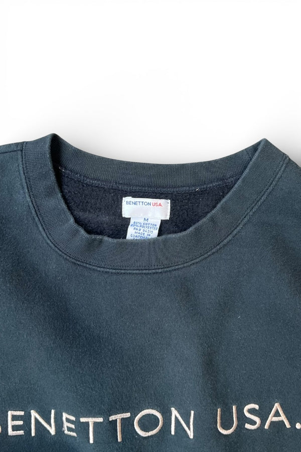 EMBROIDERY SWEATSHIRT / BLACK [SIZE: M USED]