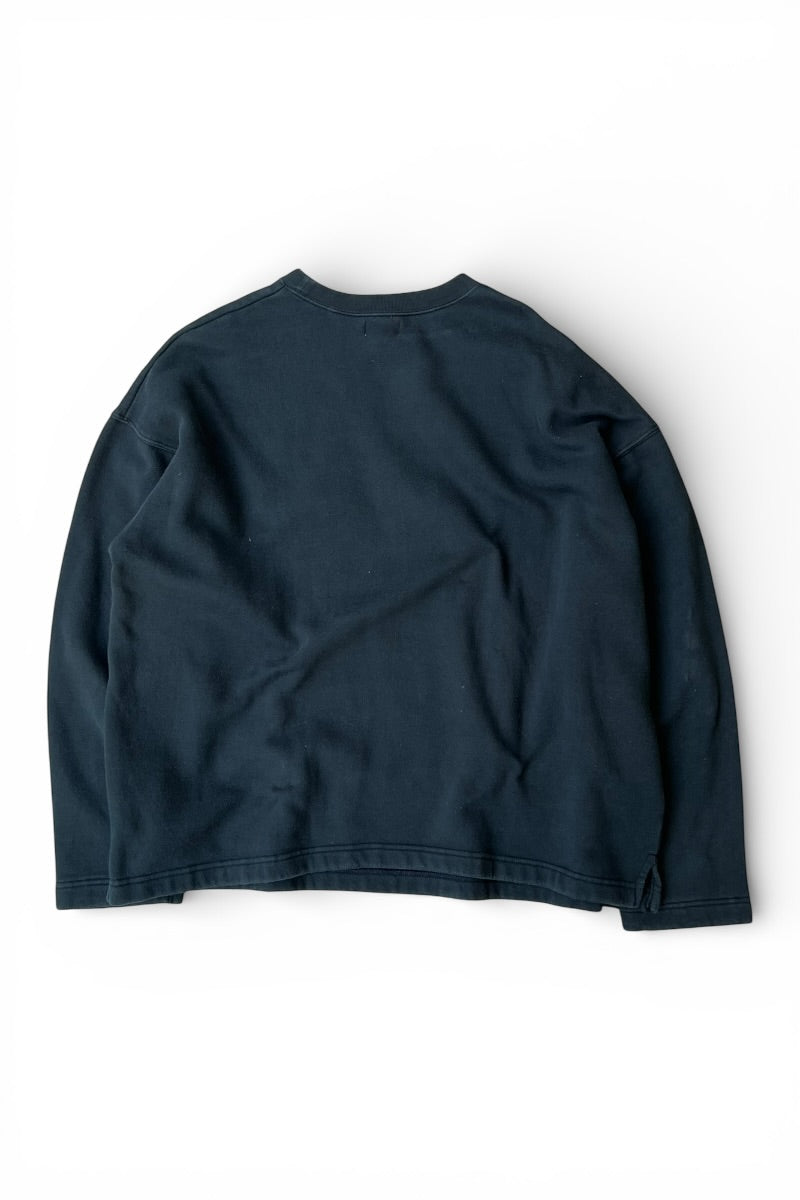 EMBROIDERY SWEATSHIRT / BLACK [SIZE: M USED]