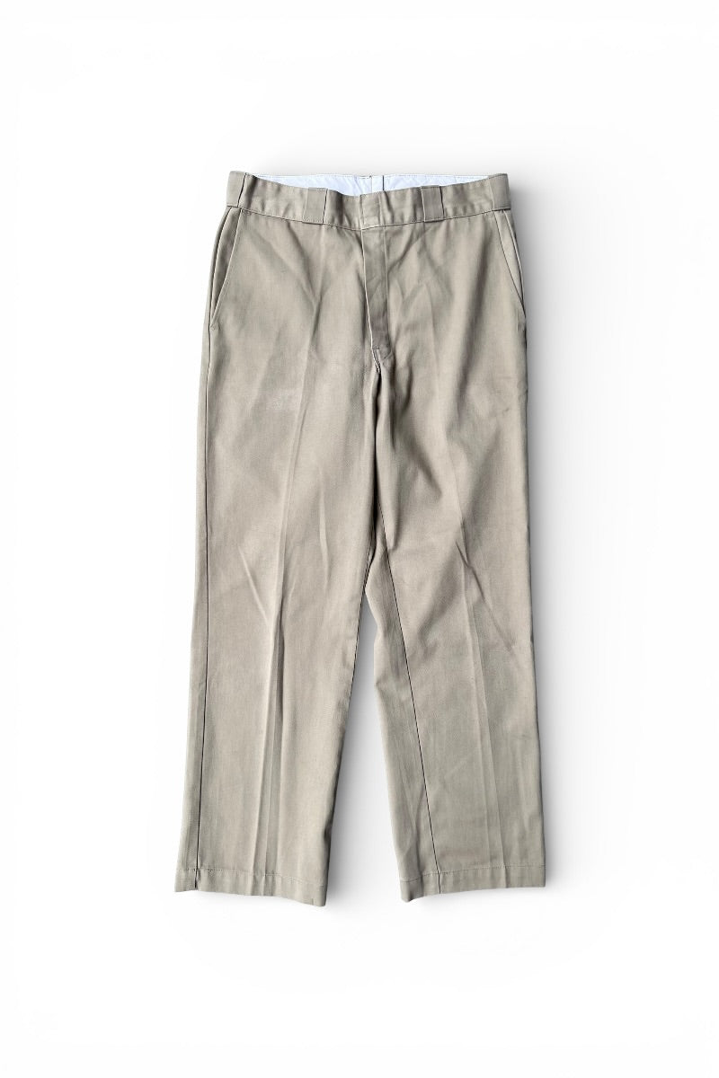 MADE IN USA 80'S WORK PANTS / BEIGE [SIZE: 34 USED]
