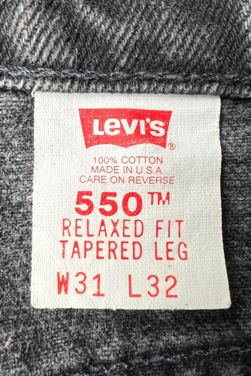 MADE IN USA 94'S 550 DENIM PANTS SULFUR BLACK / BLACK [SIZE: 31 USED]