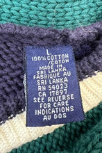 画像をギャラリービューアに読み込む, 90'S V-NECK COTTON TILDEN KNIT SWEATER / NAVY [SIZE: L USED]
