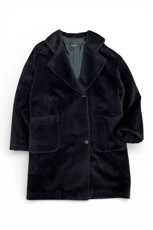 MADE IN ITALY MOHAIR COAT / BLACK [SIZE: 36 USED]