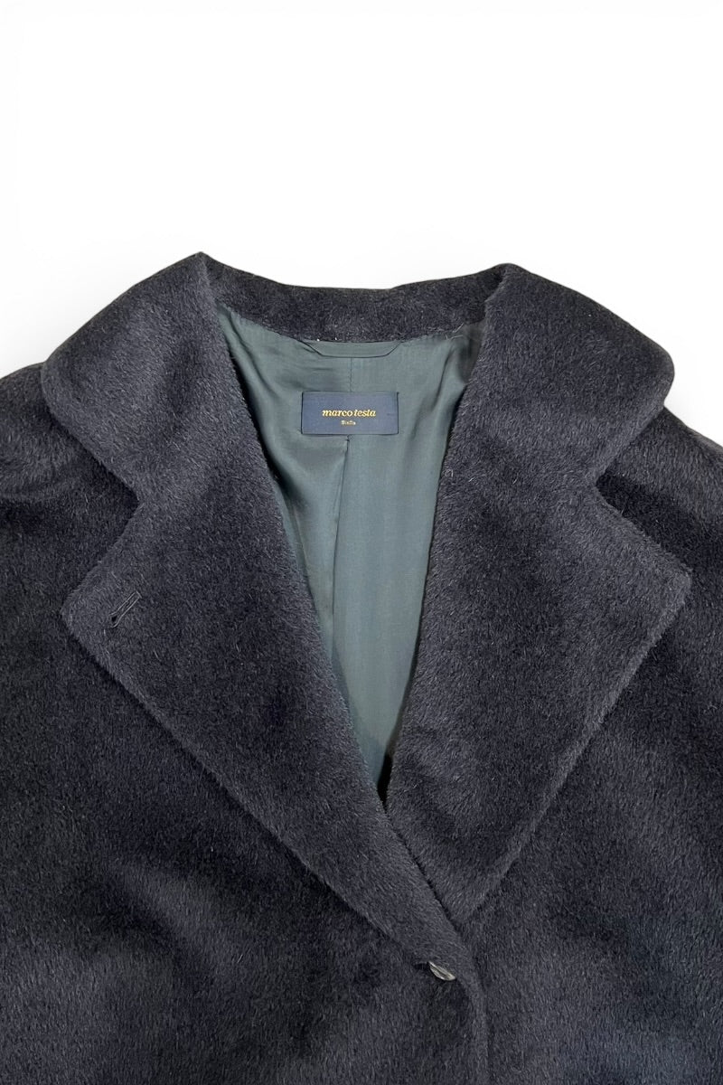 MADE IN ITALY MOHAIR COAT / BLACK [SIZE: 36 USED]