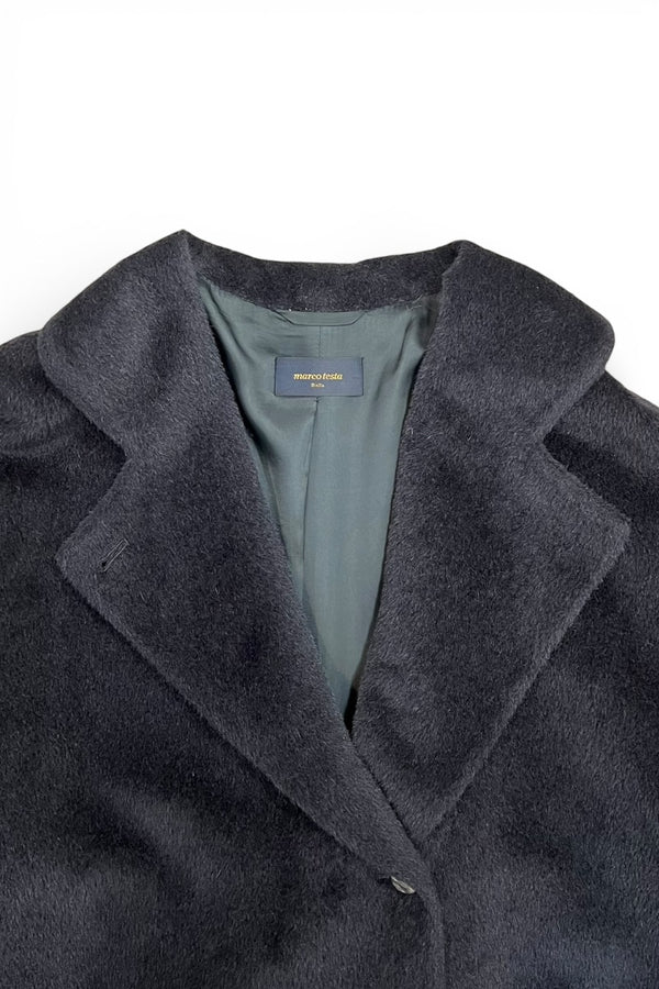 MADE IN ITALY MOHAIR COAT / BLACK [SIZE: 36 USED]