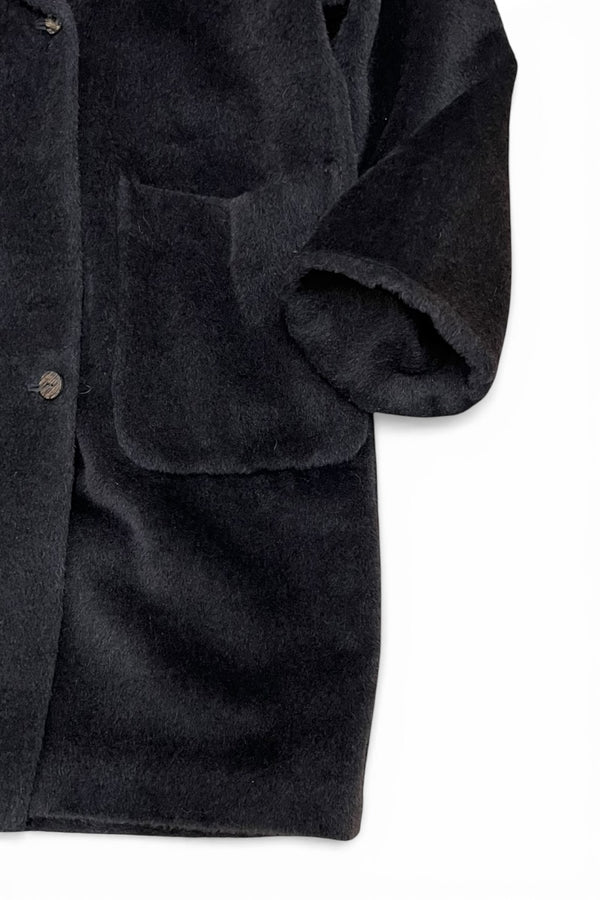 MADE IN ITALY MOHAIR COAT / BLACK [SIZE: 36 USED]
