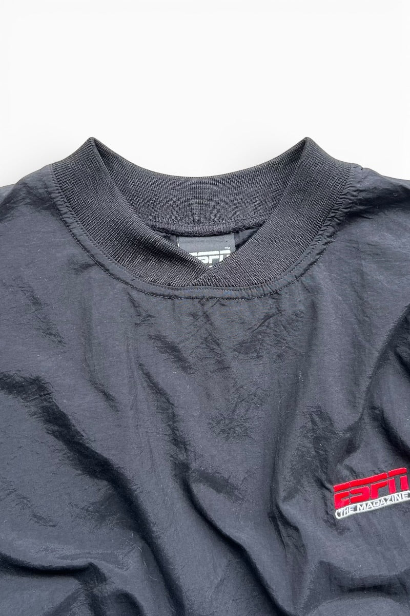 MADE IN MEXICO 90'S V-NECK PULLOVER NYLON JACKET / BLACK [SIZE: XL USED]