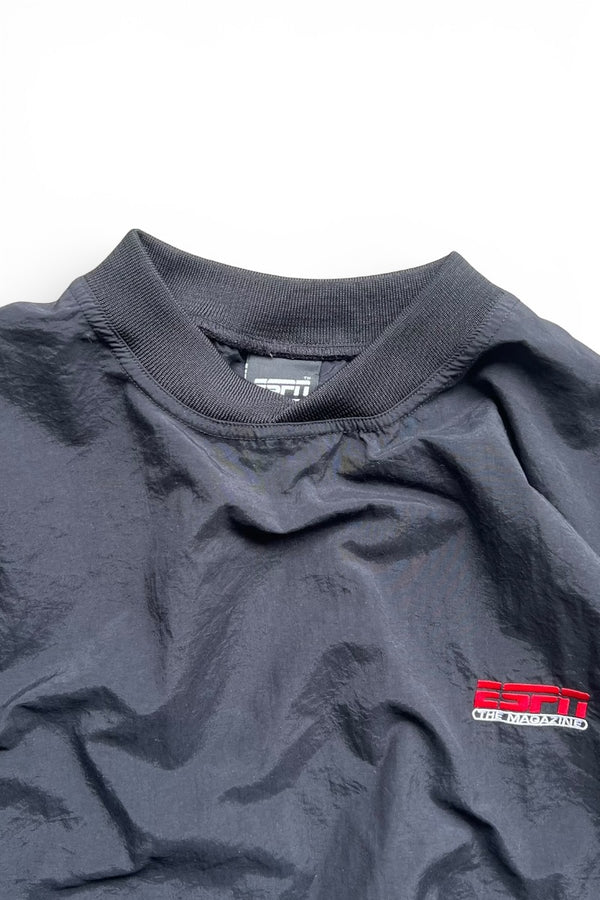 MADE IN MEXICO 90'S V-NECK PULLOVER NYLON JACKET / BLACK [SIZE: XL USED]