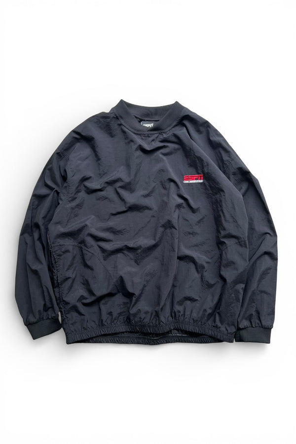 MADE IN MEXICO 90'S V-NECK PULLOVER NYLON JACKET / BLACK [SIZE: XL USED]