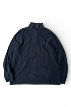 画像をギャラリービューアに読み込む, 90'S HALF ZIP COTTON KNIT SWEATER / BLACK [SIZE: L USED]
