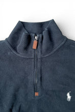 画像をギャラリービューアに読み込む, 90'S HALF ZIP COTTON KNIT SWEATER / BLACK [SIZE: L USED]
