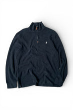 画像をギャラリービューアに読み込む, 90'S HALF ZIP COTTON KNIT SWEATER / BLACK [SIZE: L USED]
