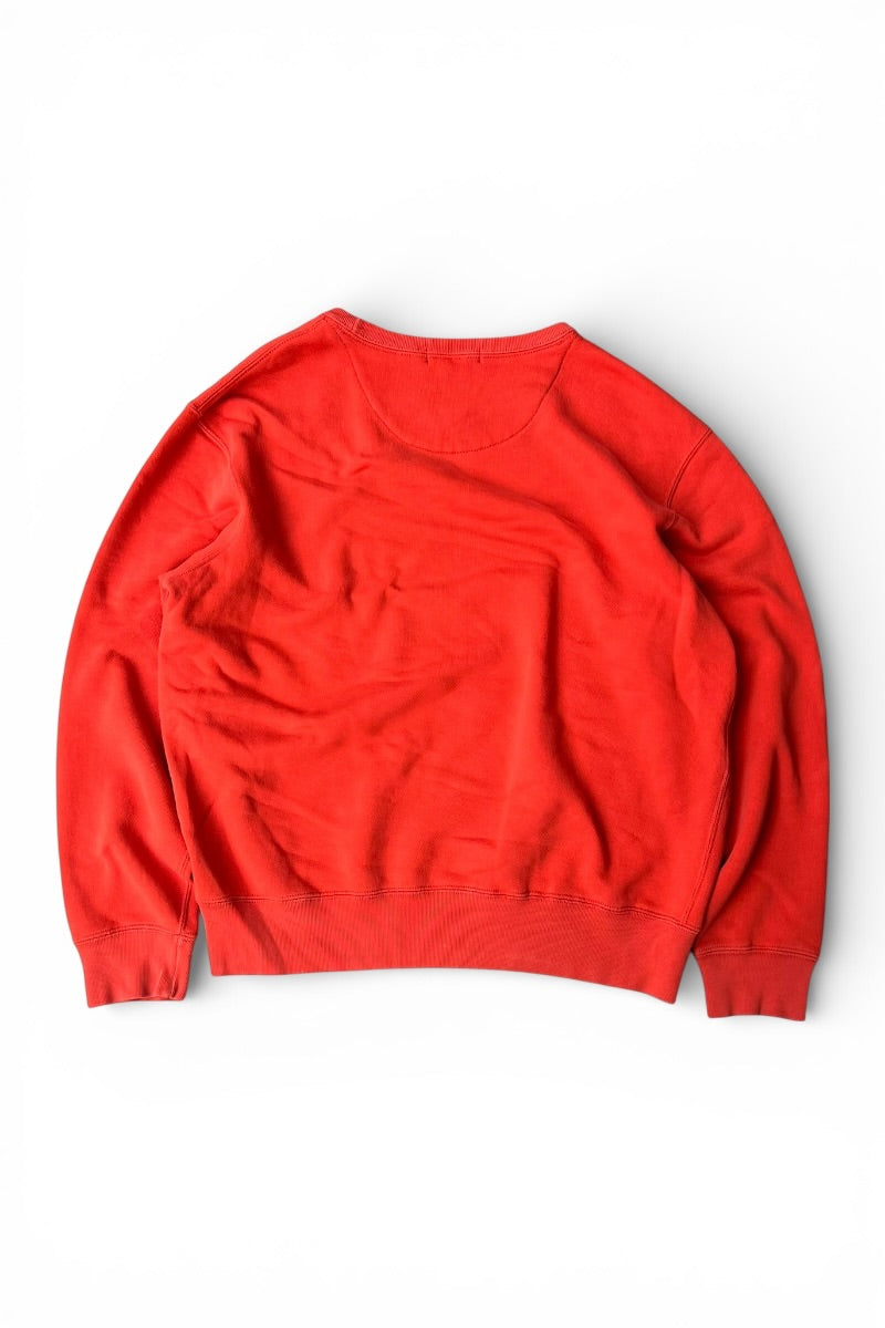 90s ONE POINT SWEATSHIRT / ORANGE [SIZE: L USED]