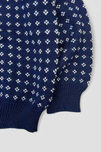 画像をギャラリービューアに読み込む, MADE IN NORWAY 70-80'S NORDIC PATTERN WOOL KNIT SWEATER / NAVY [SIZE: L USED]

