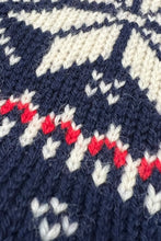 画像をギャラリービューアに読み込む, MADE IN NORWAY 70-80'S NORDIC PATTERN WOOL KNIT SWEATER / NAVY [SIZE: L USED]
