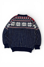 画像をギャラリービューアに読み込む, MADE IN NORWAY 70-80'S NORDIC PATTERN WOOL KNIT SWEATER / NAVY [SIZE: L USED]
