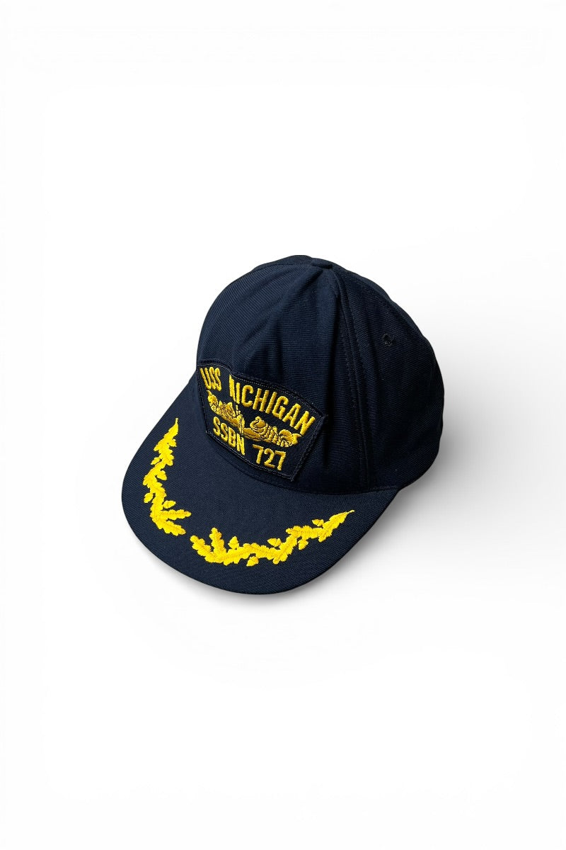 MADE IN USA 80'S USS MICHIGAN SSBN 727 CAP / NAVY [SIZE: ONE SIZE USED]