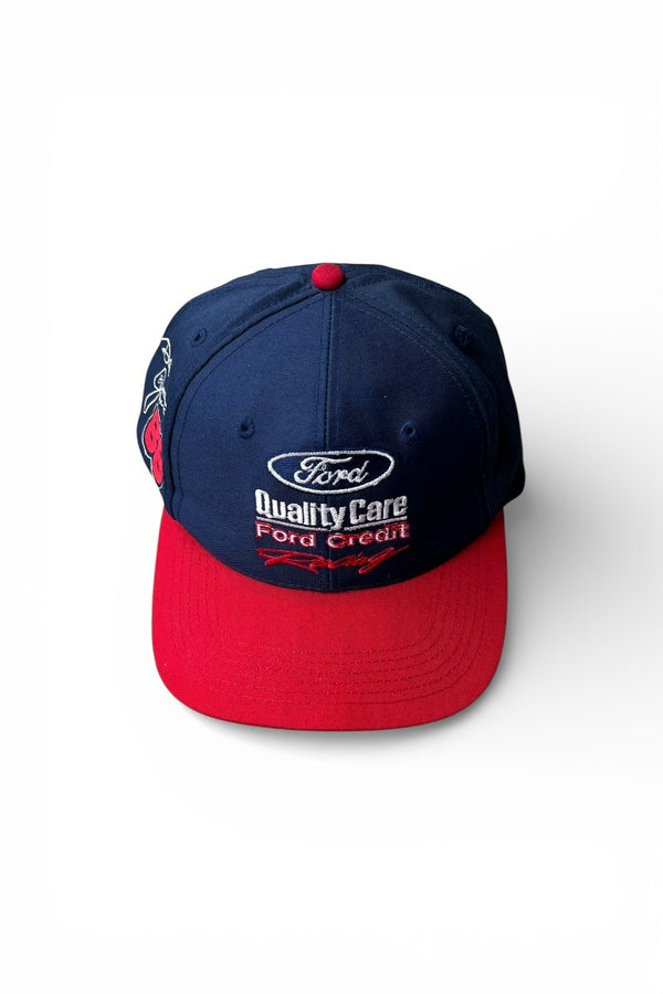 MADE IN USA 90'S 88 DALE JARRETT FORD ADVERTISING 6 PANEL CAP / NAVY [SIZE: ONE SIZE USED]