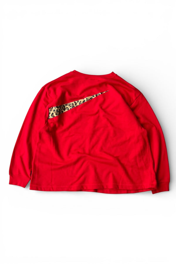 LEOPARD SWASH LOGO SWEATSHIRT / RED [SIZE: 3XL USED]