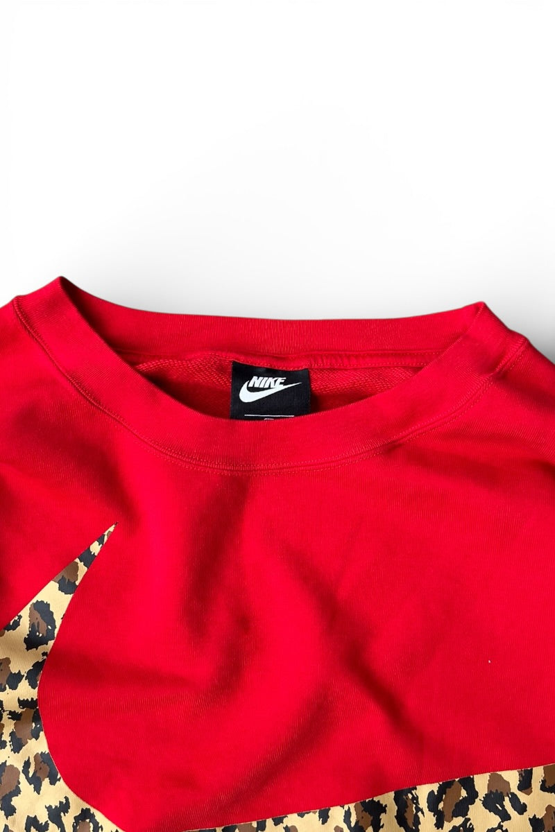 LEOPARD SWASH LOGO SWEATSHIRT / RED [SIZE: 3XL USED]