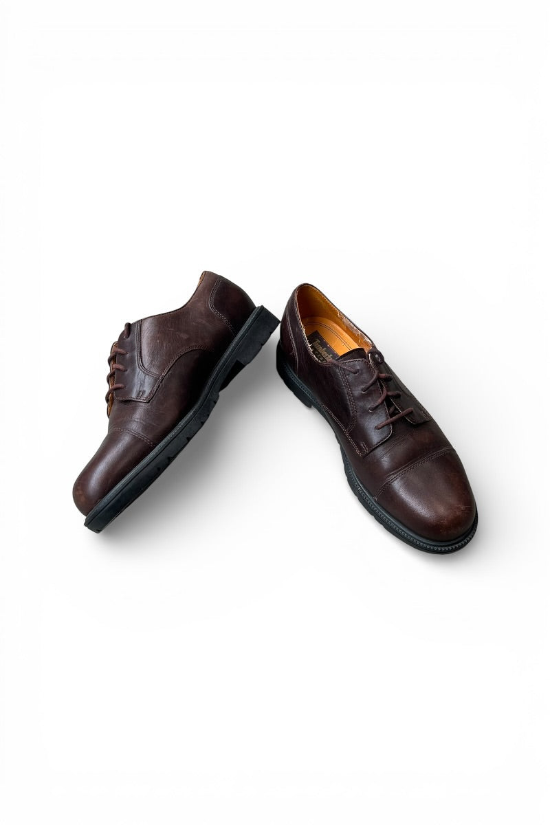 STRAIGHT TIP LEATHER SHOES / BROWN [SIZE: 27cm USED]