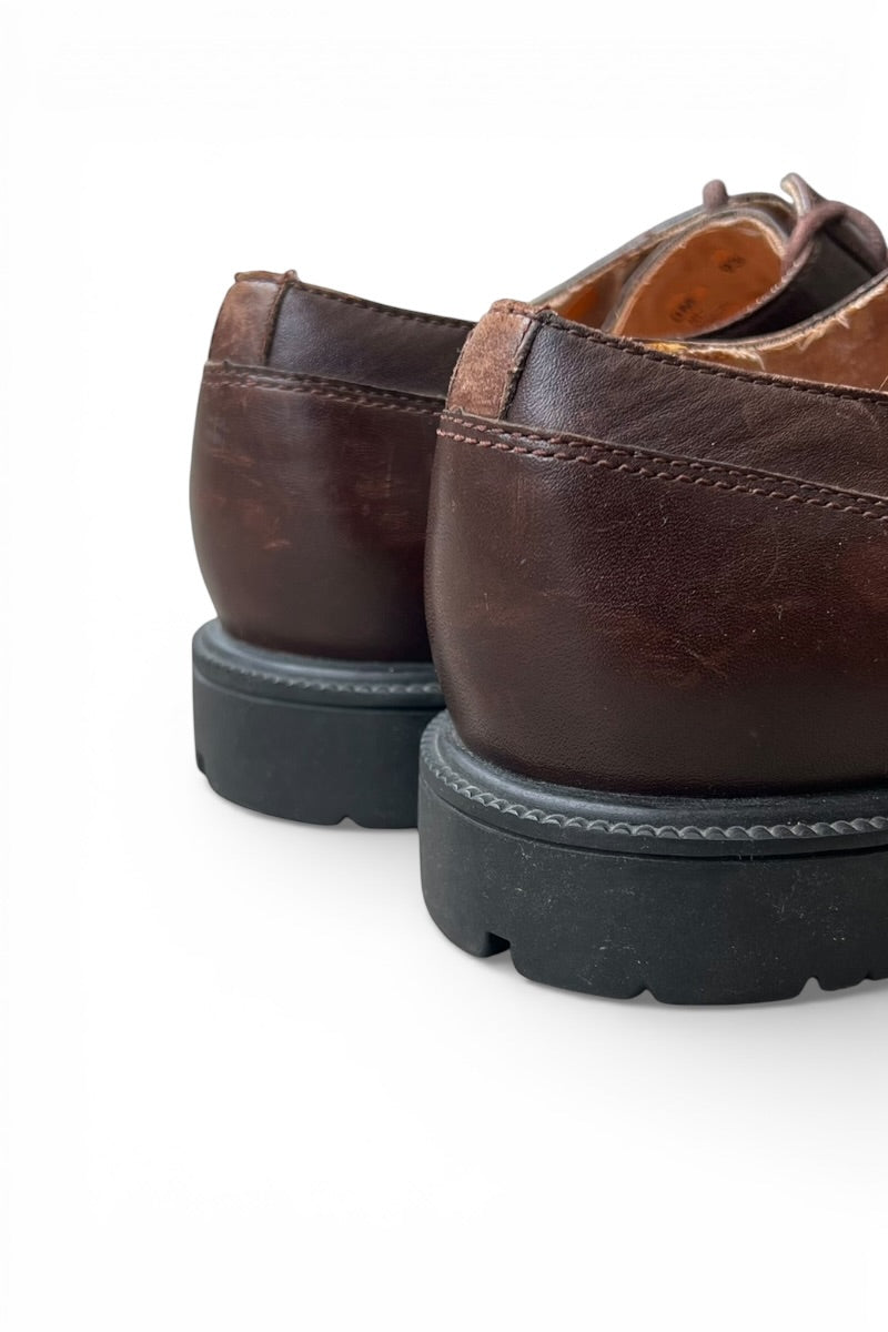 STRAIGHT TIP LEATHER SHOES / BROWN [SIZE: 27cm USED]