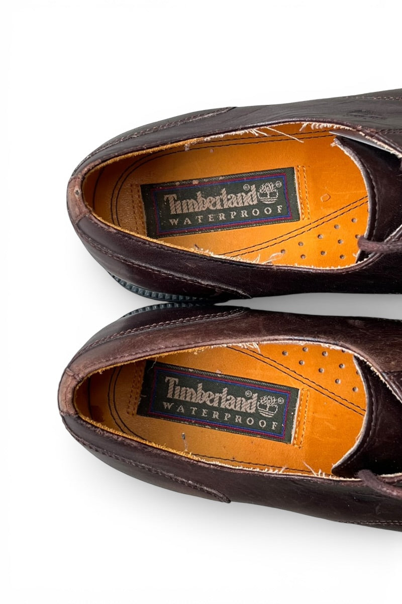 STRAIGHT TIP LEATHER SHOES / BROWN [SIZE: 27cm USED]