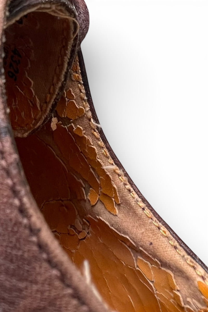 STRAIGHT TIP LEATHER SHOES / BROWN [SIZE: 27cm USED]