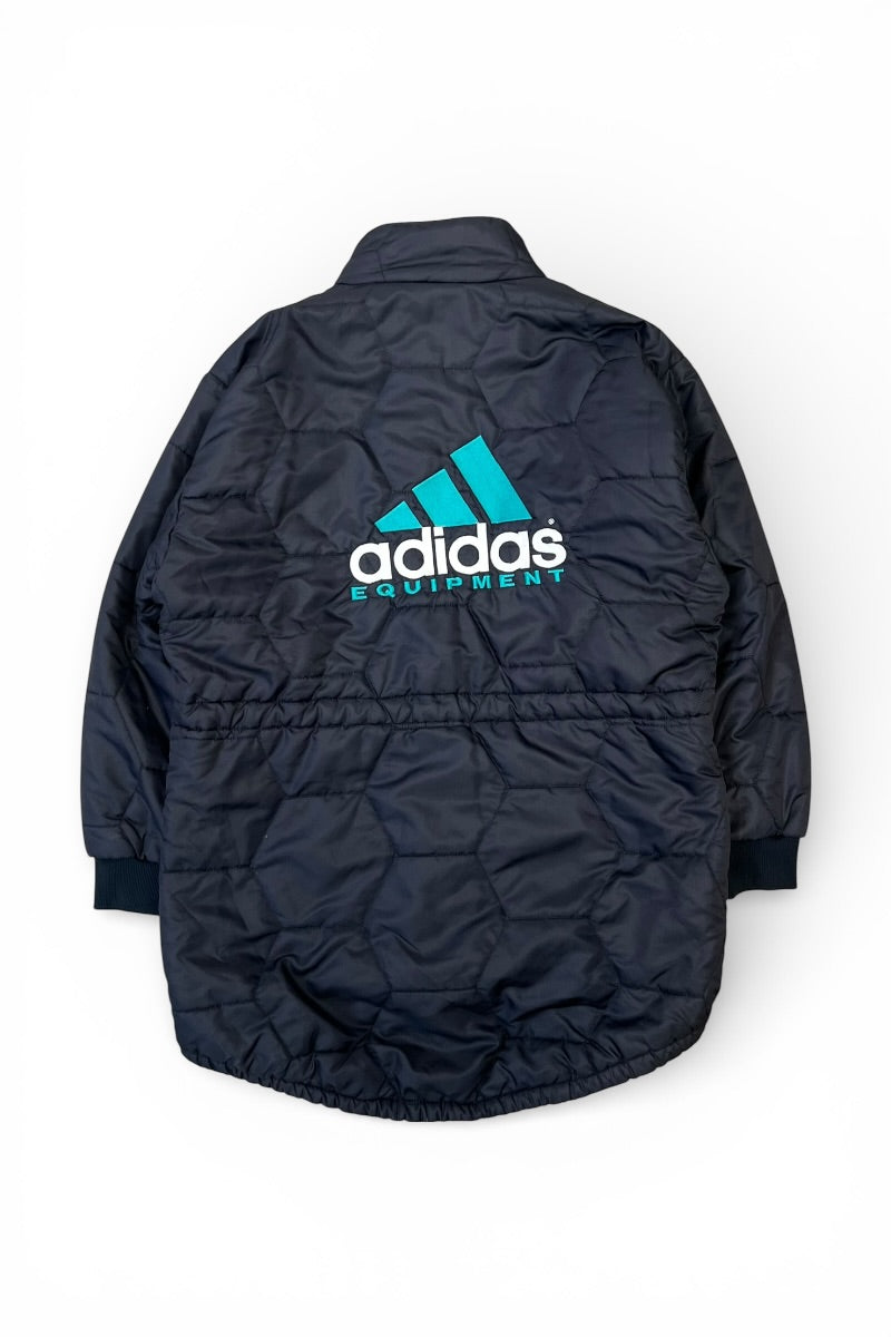 90'S ZIP NYLON PUFF COAT / BLACK [SIZE: L USED]