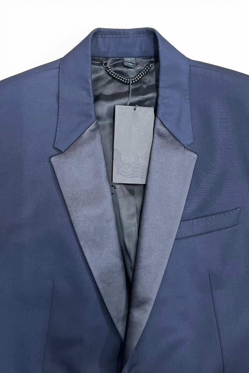MADE IN ITALY WOOL TAILORED JACKET / NAVY [SIZE: 48 DEADSTOCK/NOS]