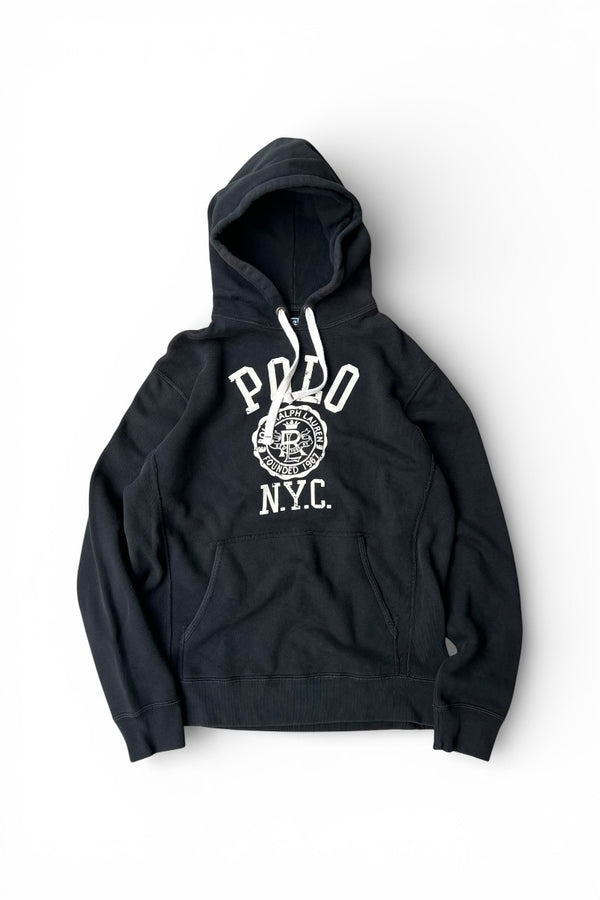90'S NYC LOGO SWEAT HOODIE / BLACK [SIZE: S USED]